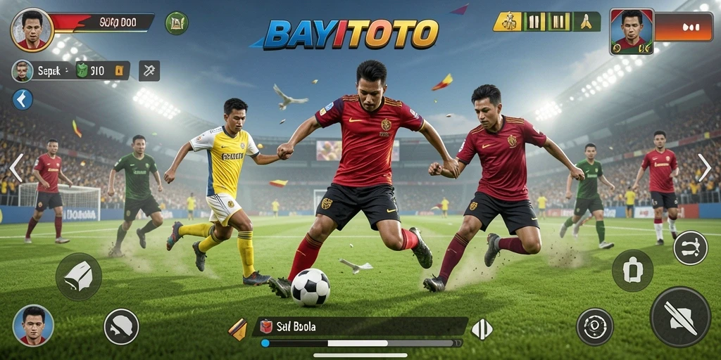Antarmuka permainan yang menarik dengan grafik sepak bola yang menakjubkan.