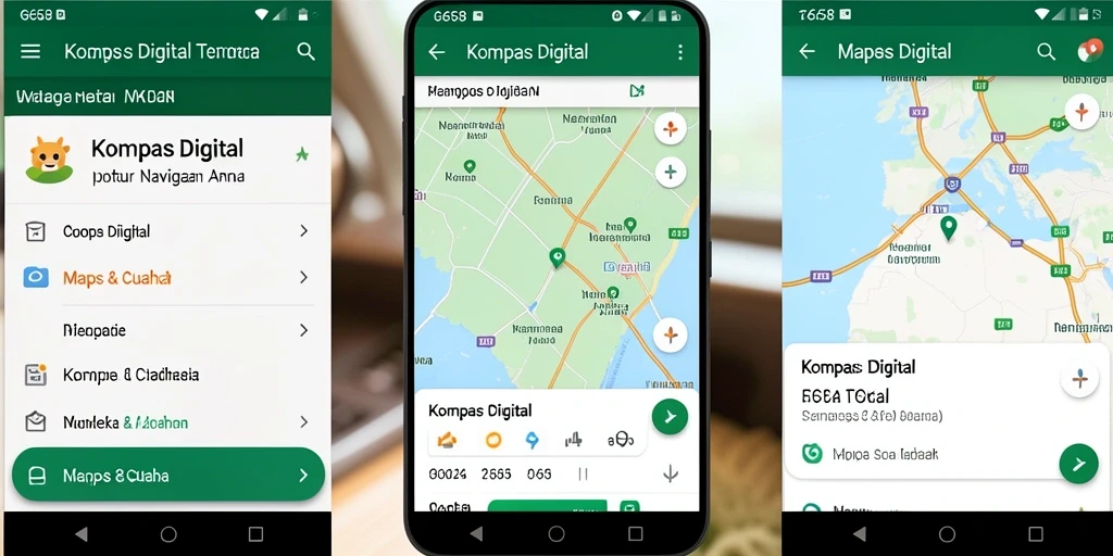 Antarmuka G668 yang memudahkan navigasi Kompas Digital.