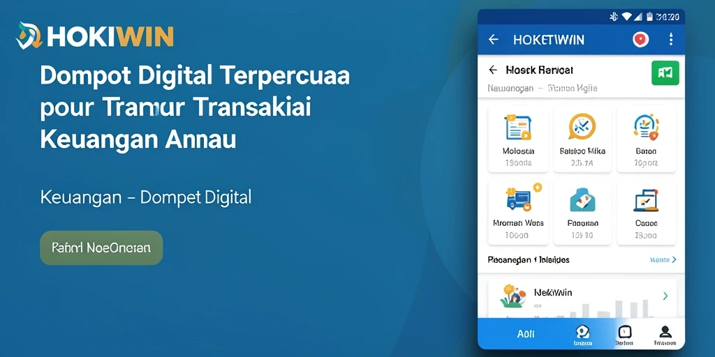 Tampilan utama HOKIWIN menampilkan fitur dompet digital yang intuitif.