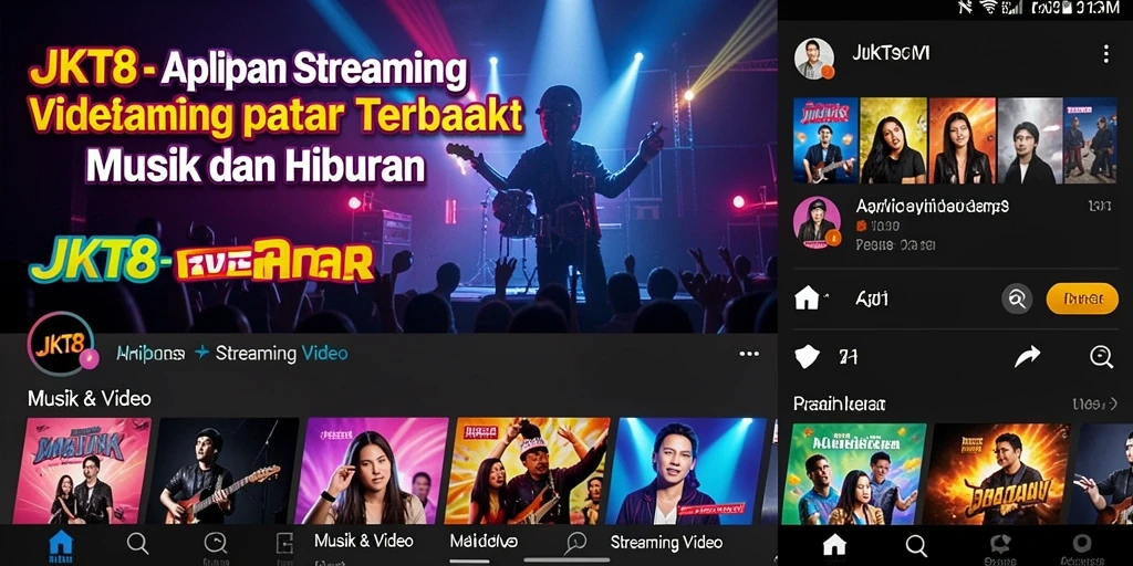 Tampilan antarmuka JKT8 yang mudah digunakan untuk streaming video.