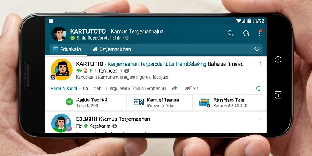 Antarmuka KARTUTOTO yang memudahkan proses terjemahan bahasa.