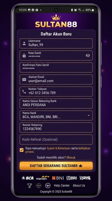 Panduan Registrasi Akun sultan88 untuk Pengguna Android